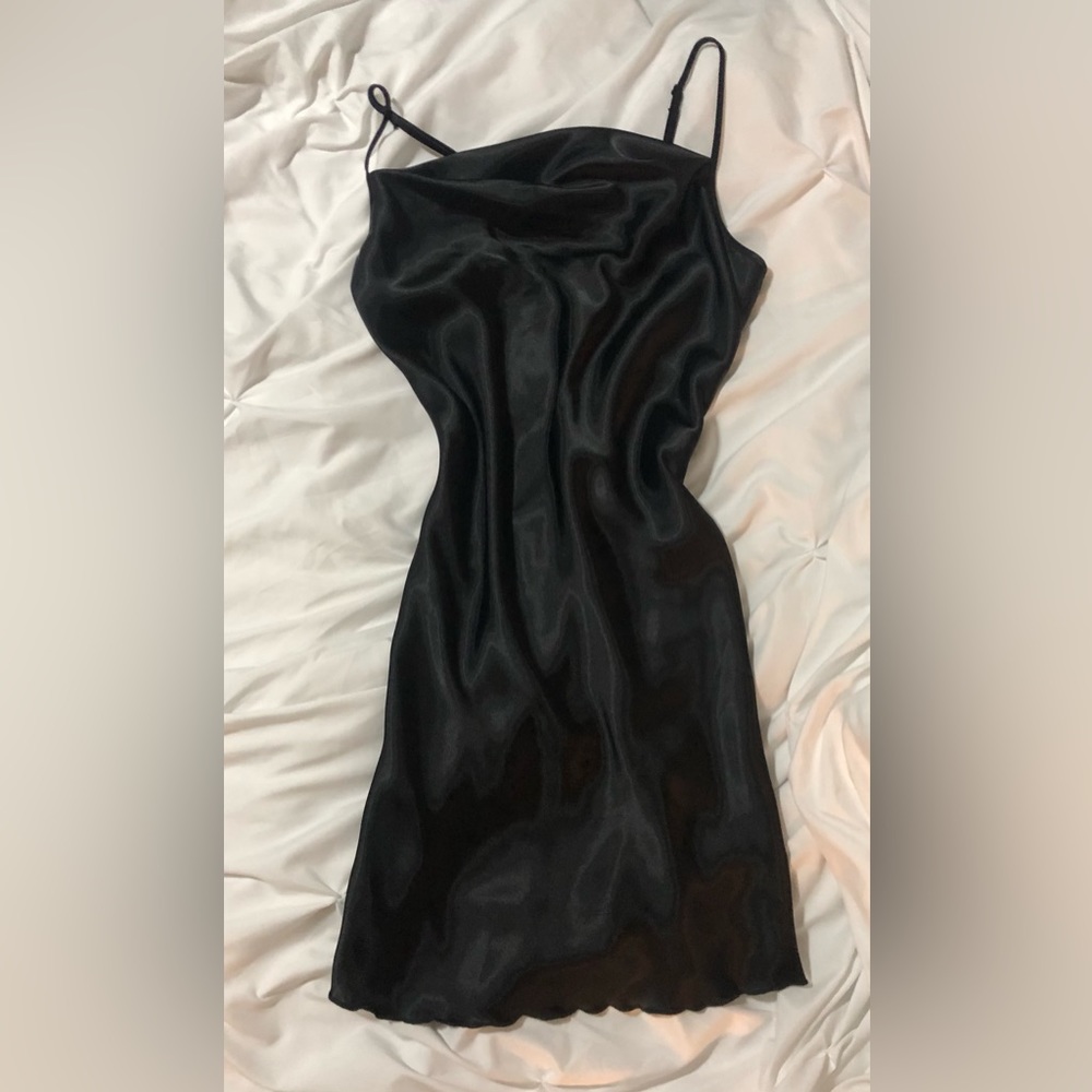 bebe black slip dress